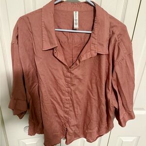 Athleta Dusty Rose Button-Down Shirt